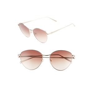 NEW Longchamp LO112S 770 Rose Gold Sunglasses 55mm with Brown Lenses & Case